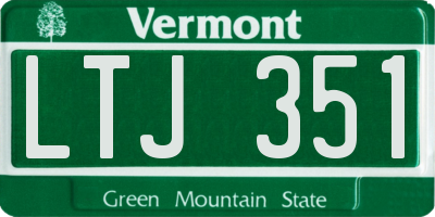 VT license plate LTJ351