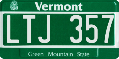 VT license plate LTJ357