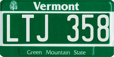 VT license plate LTJ358