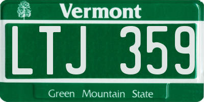 VT license plate LTJ359