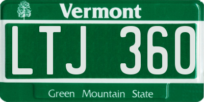 VT license plate LTJ360