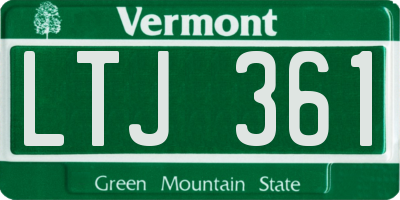 VT license plate LTJ361