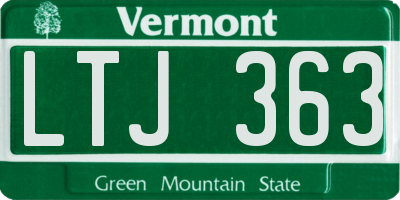 VT license plate LTJ363
