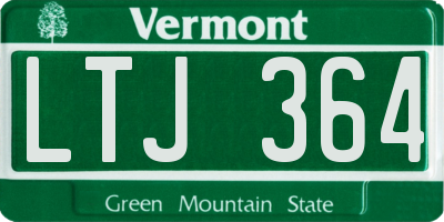 VT license plate LTJ364