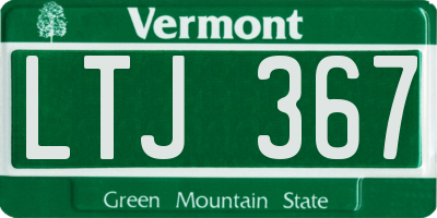 VT license plate LTJ367