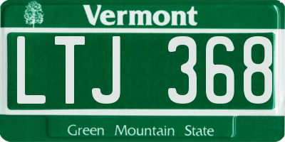 VT license plate LTJ368