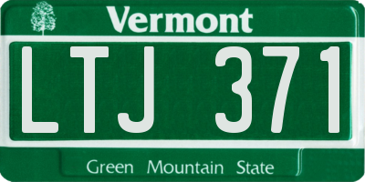 VT license plate LTJ371
