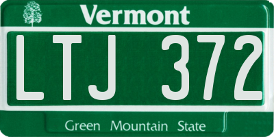 VT license plate LTJ372