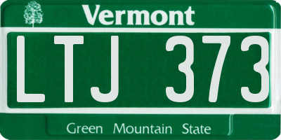 VT license plate LTJ373