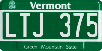 VT license plate LTJ375