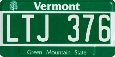 VT license plate LTJ376