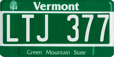 VT license plate LTJ377
