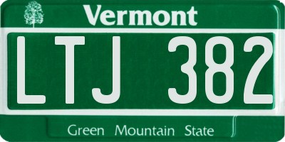 VT license plate LTJ382