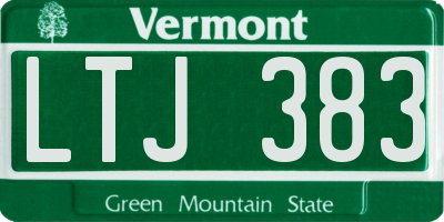 VT license plate LTJ383