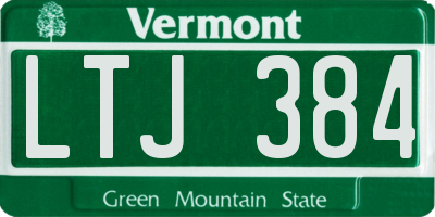 VT license plate LTJ384