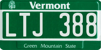 VT license plate LTJ388