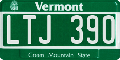 VT license plate LTJ390