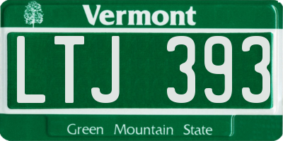 VT license plate LTJ393