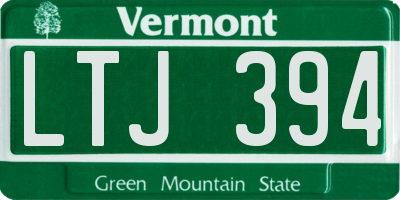 VT license plate LTJ394
