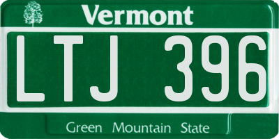 VT license plate LTJ396