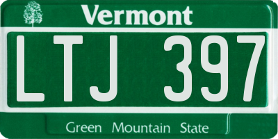 VT license plate LTJ397