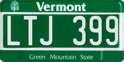 VT license plate LTJ399
