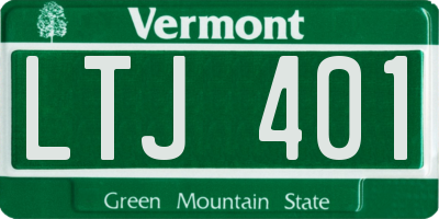 VT license plate LTJ401
