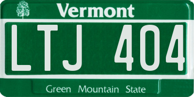 VT license plate LTJ404