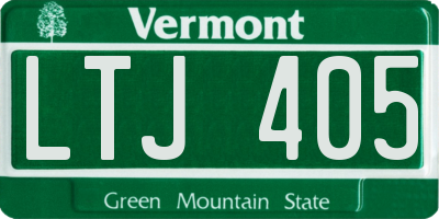 VT license plate LTJ405
