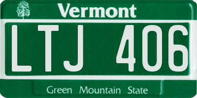 VT license plate LTJ406