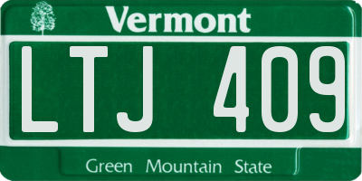 VT license plate LTJ409