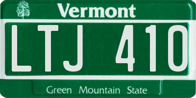 VT license plate LTJ410