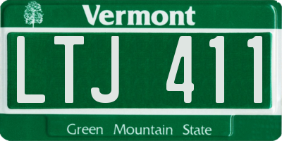VT license plate LTJ411