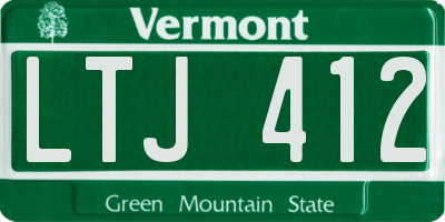 VT license plate LTJ412