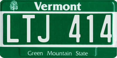 VT license plate LTJ414