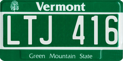 VT license plate LTJ416