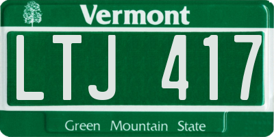 VT license plate LTJ417