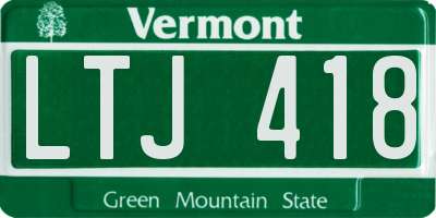 VT license plate LTJ418