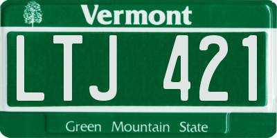 VT license plate LTJ421