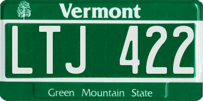VT license plate LTJ422