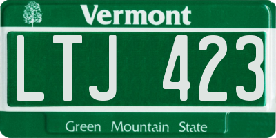 VT license plate LTJ423