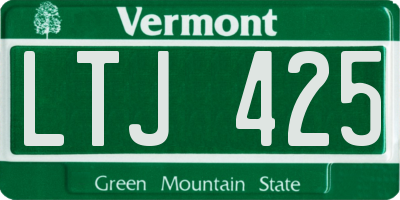 VT license plate LTJ425