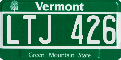 VT license plate LTJ426