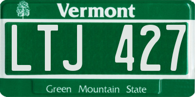 VT license plate LTJ427