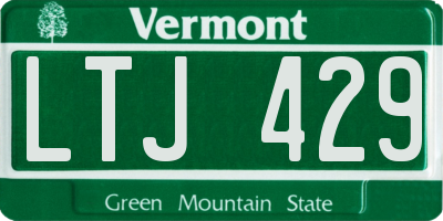VT license plate LTJ429