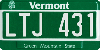 VT license plate LTJ431