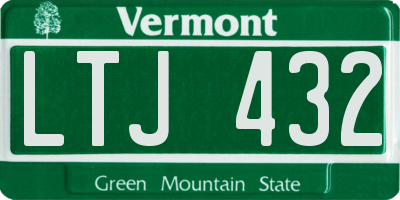 VT license plate LTJ432