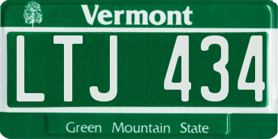 VT license plate LTJ434