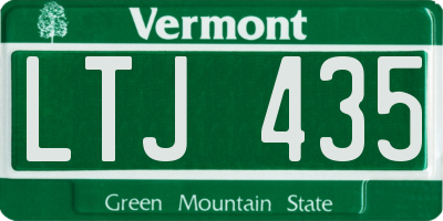 VT license plate LTJ435