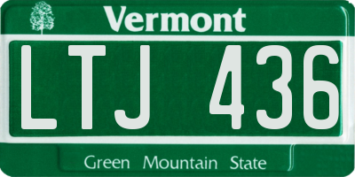 VT license plate LTJ436